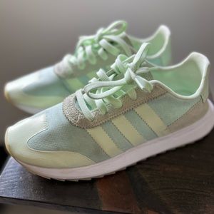 Adidas mint green sneakers